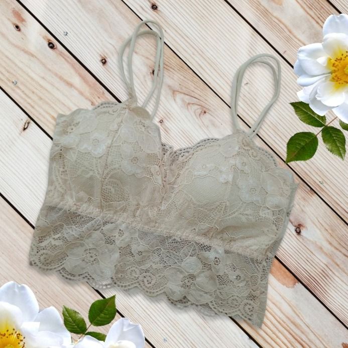 Elastic Strap Lace Net Bra