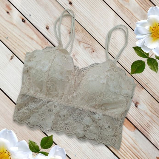 Elastic Strap Lace Net Bra