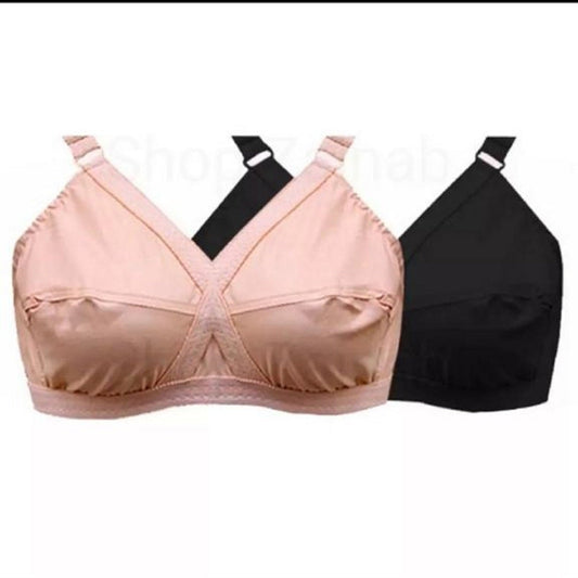 Pack of 2 Cotton Non-Padded Bras 