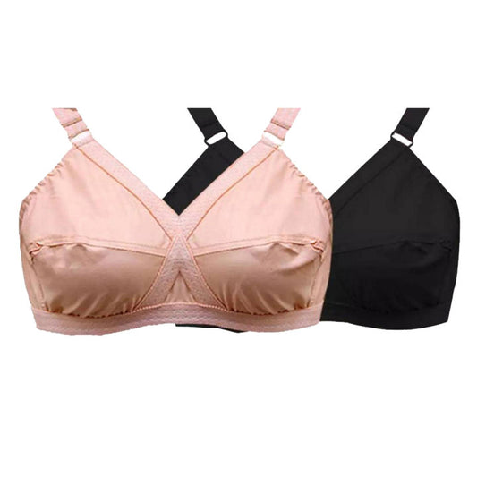 Pack of 2 Cotton Non-Padded Bras 